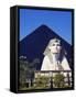 Nevada, Las Vegas, Luxor Casino Pyramid and Sphinx, USA-Christian Kober-Framed Stretched Canvas