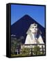 Nevada, Las Vegas, Luxor Casino Pyramid and Sphinx, USA-Christian Kober-Framed Stretched Canvas