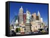 Nevada, Las Vegas, Statue of Liberty and New York New York City Skyline Reproduction, USA-Christian Kober-Framed Stretched Canvas