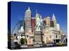 Nevada, Las Vegas, Statue of Liberty and New York New York City Skyline Reproduction, USA-Christian Kober-Stretched Canvas