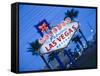 Nevada, Las Vegas, Welcome to Fabulous Las Vegas Sign, Defocussed, USA-Walter Bibikow-Framed Stretched Canvas