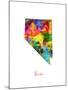 Nevada Map-Michael Tompsett-Mounted Art Print