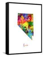 Nevada Map-Michael Tompsett-Framed Stretched Canvas