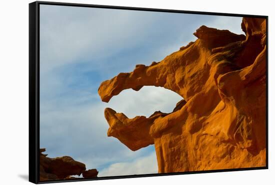 Nevada. Mesquite. Gold Butte National Monument, Little Finland Red Rock Sculptures, The Salmon Jaw-Bernard Friel-Framed Stretched Canvas