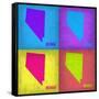 Nevada Pop Art Map 1-NaxArt-Framed Stretched Canvas