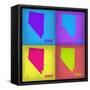 Nevada Pop Art Map 1-NaxArt-Framed Stretched Canvas