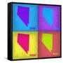 Nevada Pop Art Map 1-NaxArt-Framed Stretched Canvas