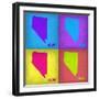 Nevada Pop Art Map 1-NaxArt-Framed Art Print