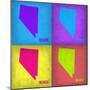 Nevada Pop Art Map 1-NaxArt-Mounted Art Print