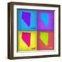 Nevada Pop Art Map 1-NaxArt-Framed Art Print