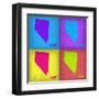 Nevada Pop Art Map 1-NaxArt-Framed Art Print