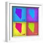 Nevada Pop Art Map 1-NaxArt-Framed Art Print