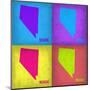 Nevada Pop Art Map 1-NaxArt-Mounted Art Print