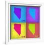 Nevada Pop Art Map 1-NaxArt-Framed Art Print