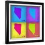 Nevada Pop Art Map 1-NaxArt-Framed Art Print