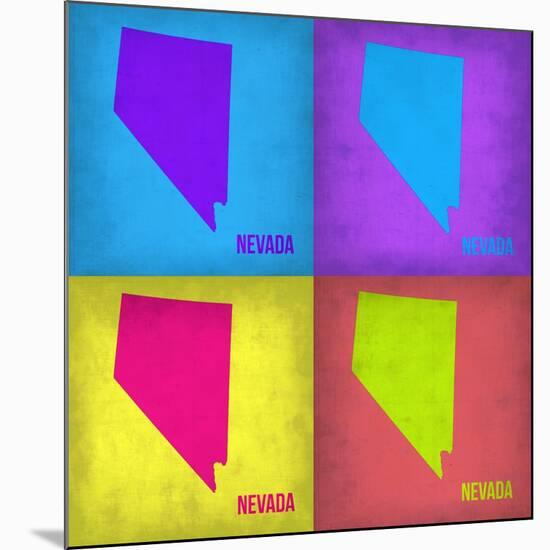 Nevada Pop Art Map 1-NaxArt-Mounted Art Print