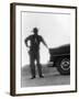 Nevada Sheriff Standing Against the Light from an Atomic Blast 40 Miles Away-George Silk-Framed Photographic Print