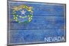 Nevada State Flag - Barnwood Painting-Lantern Press-Mounted Art Print