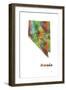 Nevada State Map 1-Marlene Watson-Framed Giclee Print