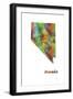 Nevada State Map 1-Marlene Watson-Framed Giclee Print