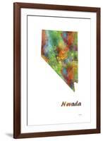 Nevada State Map 1-Marlene Watson-Framed Giclee Print