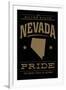 Nevada State Pride - Gold on Black-Lantern Press-Framed Art Print