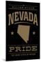 Nevada State Pride - Gold on Black-Lantern Press-Mounted Art Print