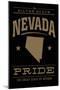Nevada State Pride - Gold on Black-Lantern Press-Mounted Art Print