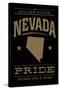 Nevada State Pride - Gold on Black-Lantern Press-Stretched Canvas