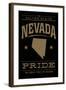 Nevada State Pride - Gold on Black-Lantern Press-Framed Art Print