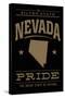 Nevada State Pride - Gold on Black-Lantern Press-Stretched Canvas