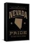 Nevada State Pride - Gold on Black-Lantern Press-Framed Stretched Canvas