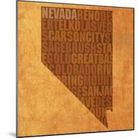 Nevada State Words-David Bowman-Mounted Giclee Print
