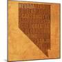 Nevada State Words-David Bowman-Mounted Giclee Print