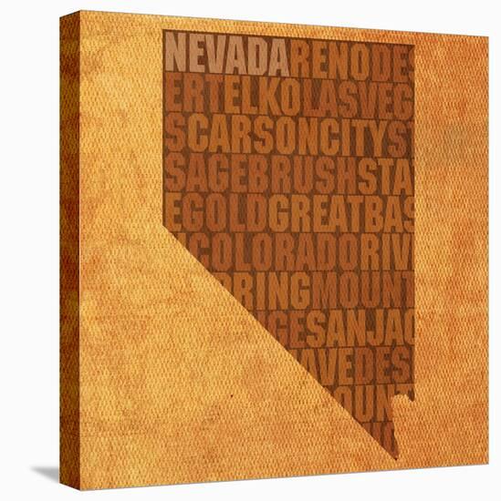 Nevada State Words-David Bowman-Stretched Canvas