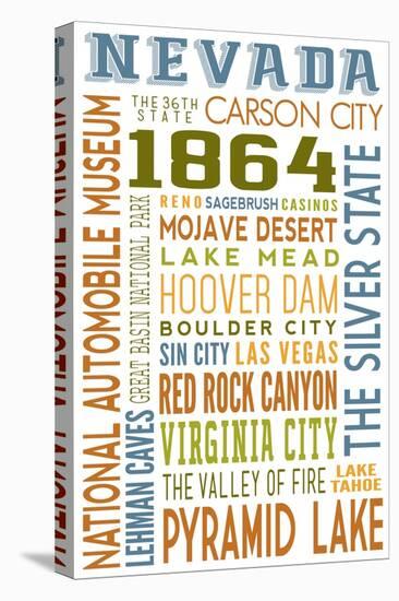 Nevada - Typography-Lantern Press-Stretched Canvas