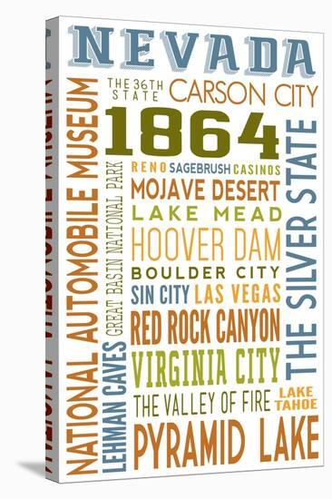 Nevada - Typography-Lantern Press-Stretched Canvas