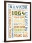 Nevada - Typography-Lantern Press-Framed Art Print