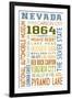 Nevada - Typography-Lantern Press-Framed Art Print