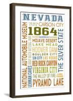 Nevada - Typography-Lantern Press-Framed Art Print