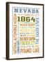 Nevada - Typography-Lantern Press-Framed Art Print