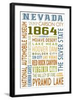 Nevada - Typography-Lantern Press-Framed Art Print