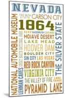 Nevada - Typography-Lantern Press-Mounted Art Print