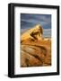 Nevada, Valley of Fire State Park. Unnamed Arch at Sunset with Cloud-Judith Zimmerman-Framed Photographic Print