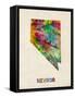 Nevada Watercolor Map-Michael Tompsett-Framed Stretched Canvas