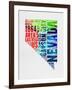 Nevada Watercolor Word Cloud-NaxArt-Framed Art Print