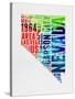 Nevada Watercolor Word Cloud-NaxArt-Stretched Canvas