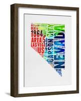 Nevada Watercolor Word Cloud-NaxArt-Framed Art Print