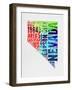 Nevada Watercolor Word Cloud-NaxArt-Framed Art Print