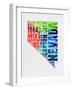 Nevada Watercolor Word Cloud-NaxArt-Framed Art Print